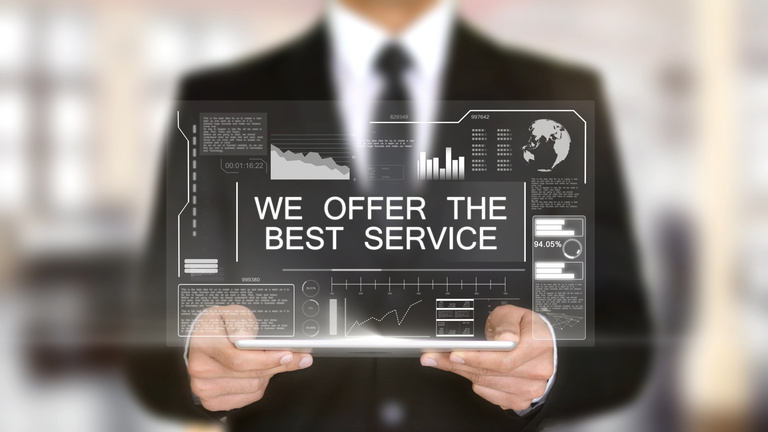We Offer the Best Service, Hologram Futuristic Interface, Virtual Reality